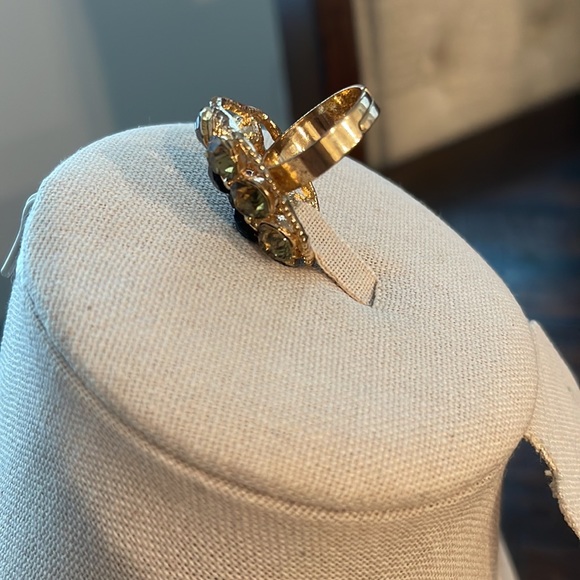 Ring Rose Gold Plated Adjustable Stone Ring - Picture 9 of 12